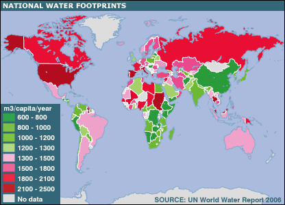 National Water Footprints of the World, 2006