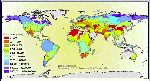 World Water Availability, 1998