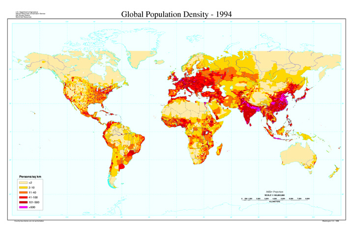 Global Population Density, 1994